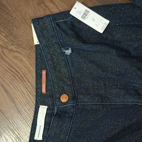 Anthropologie PILCRO High Rise Dark Wash Denim Glitter Jegging DDD - Picture 2 of 5